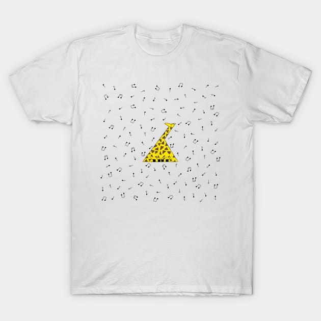 Singing Giraffe T-Shirt by innrfrqncy